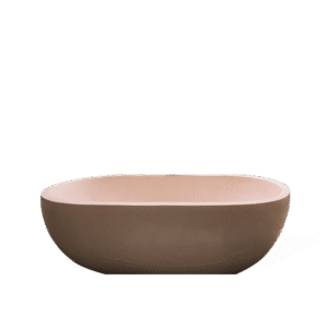cream ceramic oval bathtub
